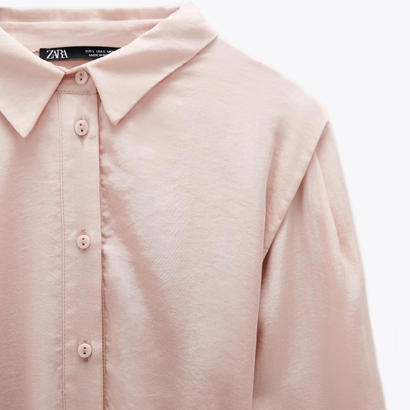 ZARA| Satin Shirt Dress - Picture 6 of 10
